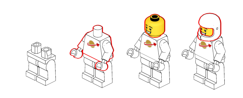 white lego 조립 과정