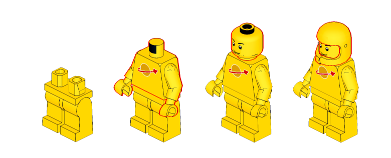 yellow lego 조립 과정