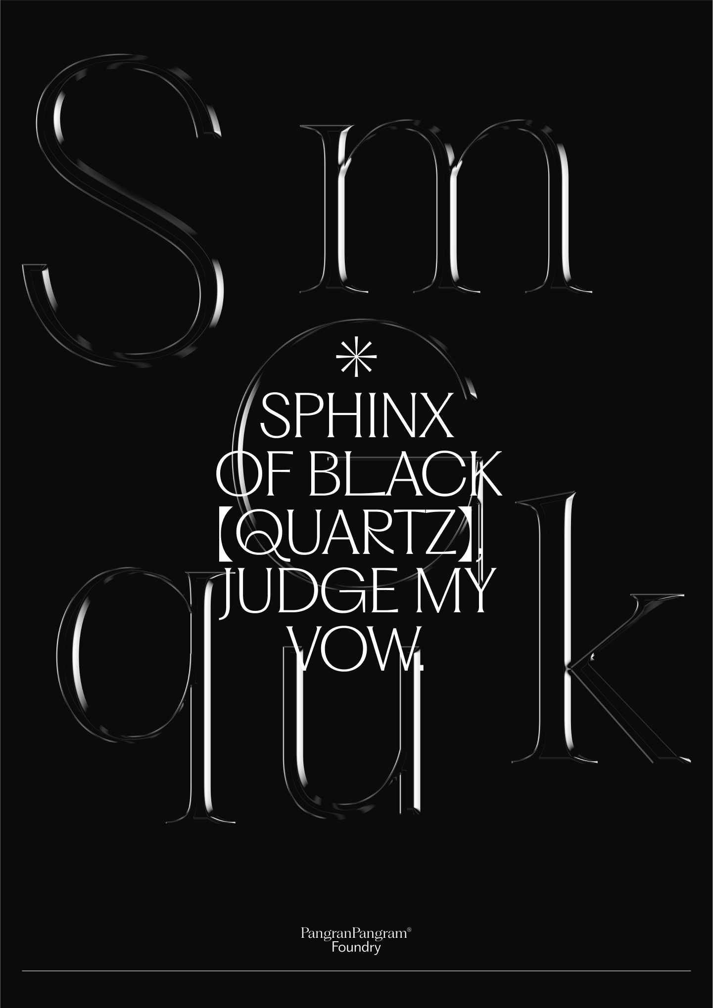 SPHNIX OF BLACK QUARTZ JUDGE MY VOW. 알파벳 S, m, G, a, u, k